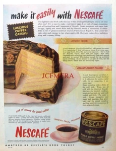 NESCAFE Soluble Instant Coffee Advert : Original 1951 Print - Picture 1 of 1