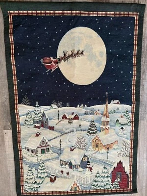 Tapiz de Navidad colgante de pared y para todos una buena noche hecho en EE. UU. Foto 1 de 4