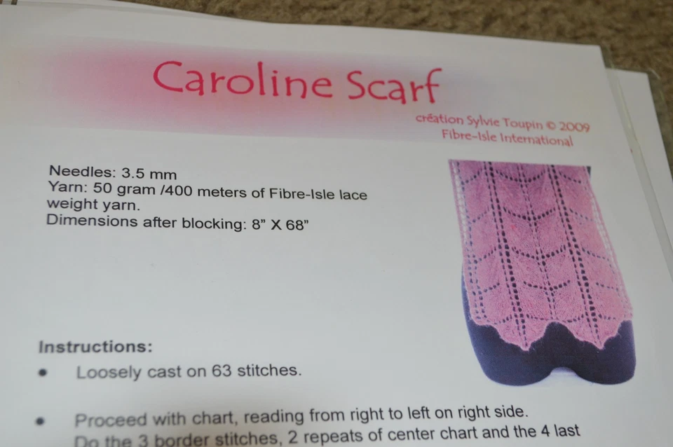 Caroline Scarf by Sylvie Toupin Knitting Pattern  - Image 1 of 1