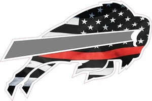 Buffalo Bills Inspired Red Line Full Size Football Helmet Decals - Picture 1 of 3