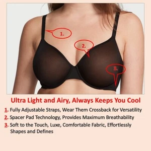 Victoria's Secret Angelight Full-Coverage Bra Crossback 38DD $50 retail - 406187 - Picture 1 of 10