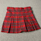 Shinestar Womens Skirt Large Red Plaid Print Mini Pleated Unlined Cosplay Skater