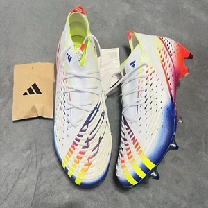 Adidas Predator Edge.1 SG Al Rihla White Yellow Blue Cleats GW1021 Size 11 Metal - Picture 1 of 14