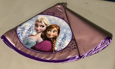 Disney Frozen Anna Elsa Satin Purple Pink Mini Christmas Tree Skirt EUC - Image 1 of 3
