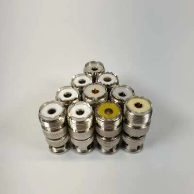 Conectores coaxiales hembra PL-259 UHF a macho BNC RF - LOTE DE 10 Foto 1 de 4