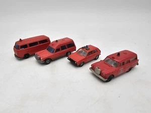 4x Wiking 1:87 H0 Feuerwehr Einsatzfahrzeug VW T1 Mercedes-Benz Golf 1 - Bild 1 von 4
