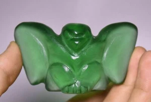 8.5CM Old China Hongshan Culture Green Crystal Carved Animal Eagle Bird Pendant - Picture 1 of 4