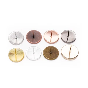 Earrings Base Setting Crafts Ear Studs Blank Earrings Cabochon Bezel Base Tray - Picture 1 of 9