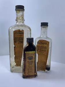 VINTAGE FOSTER'S GLASS BOTTLES LOT OF 3 ORIGINAL PAPER LABELS + Black Walnut - Picture 1 of 10