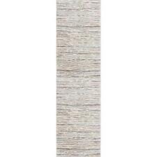 Home Decorators Collection Area Rug 2'X7' Striped Runner Polyester Ivory/Gray