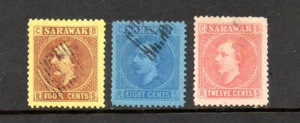 Sarawak Stamps - Scott #'s 4, 6, 7 - Cancelled - Picture 1 of 1