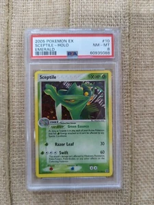 PSA 8 Graded 2005 Pokemon EX Sceptile - Holo Emerald #10 - Picture 1 of 2