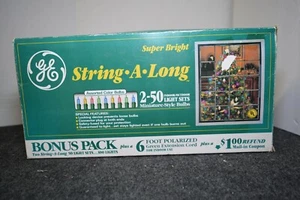 GE Super Bright String A Long Christmas Lights 2 x 50 light set Miniature Style - Picture 1 of 4