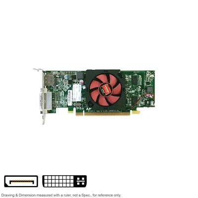 Controller Video Card DVI Displayport PCIe Radeon AMD 109-C26457-01 Dell 00WH7F - Image 1 of 3
