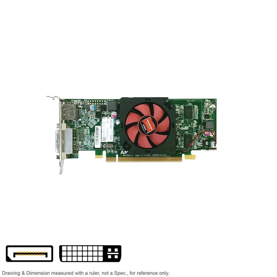 Controller Video Card DVI Displayport PCIe Radeon AMD 109-C26457-01 Dell 00WH7F - Image 1 of 3