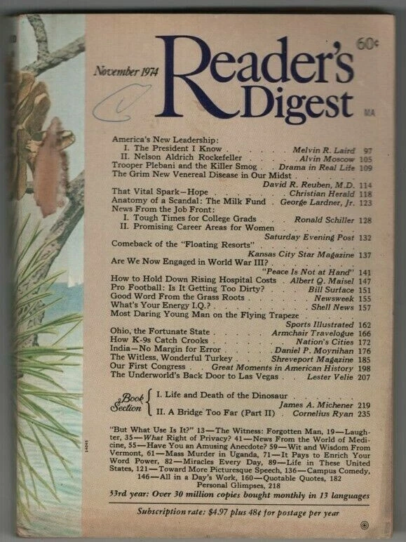 Reader's Digest Mag America's New Leadership November 1974 060821nonr - Image 1 of 1