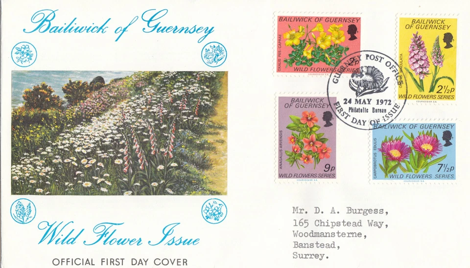 Wild Flowers GB Guernsey FDC 1972 (140318) - Image 1 of 1