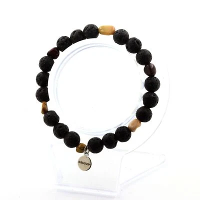 stones And Minerals. Mookaite Bracelet From Australia + Lava Beads 8 Mm. Made - Image 1 of 4