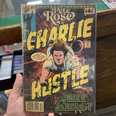 IMPRESIÓN ARTÍSTICA POP FLY SHOP FIRMADA POR CHARLIE HUSTLE PETE ROSE REDS AUTO  Foto 1 de 3