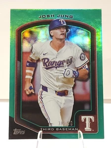 2025 Topps Flagship Collection 2 Josh Jung Green Foil /99 Texas Rangers  - Foto 1 di 2
