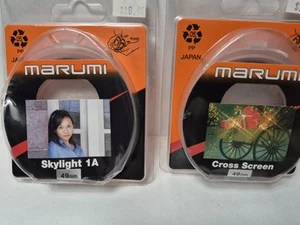 Marumi Filter 49mm Skylight 1A Lens, plus Cross Screen C. S, Filter Lens LOT - Picture 1 of 12