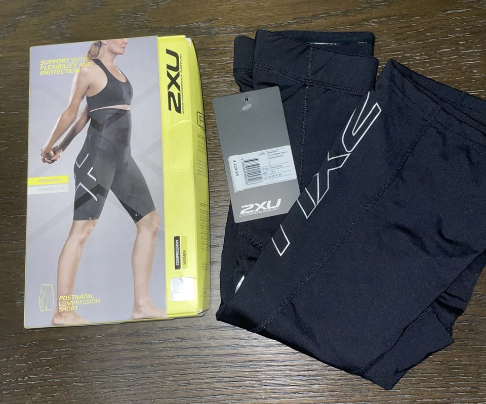NWT 2XU Post-Natal Sport Compression Shorts (Black/Silver) X-Small WA3600b - Image 1 of 4