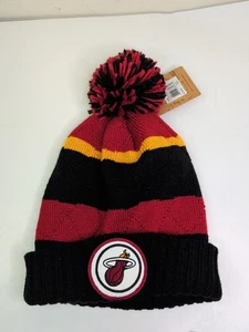 Miami Heat NBA Adult Unisex Mitchell&Ness Cuffed Beanie With Pom - Picture 1 of 2