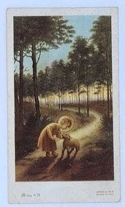 Vintage Italian Pray Card Religious Blessed Child Dog - Picture 1 of 3