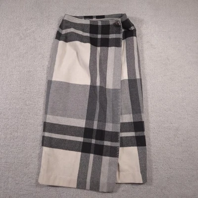 Ограниченная юбка женщин маленький серый черный клетку надежном Midi акриловая шерстяная смесь - Изображение 1 из 4
