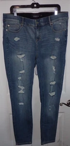 Torrid Gr. 18 18R Bombshell Skinny Jeans Distressed Blau Premium Stretch Denim - Bild 1 von 8