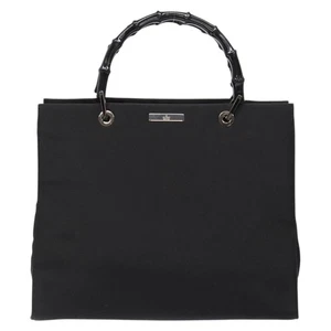 Gucci Bamboo Black Nylon Handbag Authentic - Picture 1 of 24