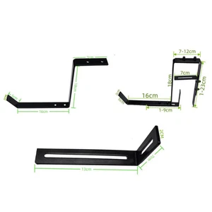 Verstellbare Balkon Blumentopf Halterung ohne Bohren einfache Installation schwarz Eisen - Bild 1 von 16