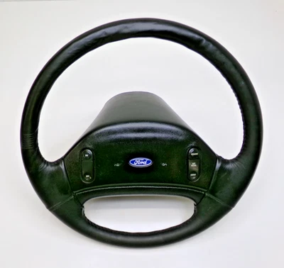 1994 1995 1996 Ford F150 Bronco Steering Wheel Cruise Control Leather XLT 92-96 - Image 1 of 4