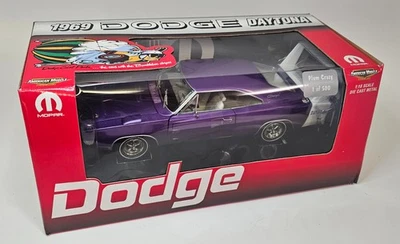 ERTL 1/18 1969 DODGE DAYTONA PLUM CRAZY WITH WHITE WING - 1 OF 500 with tool box - Image 1 of 4