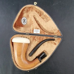 SMS Calabash Meerschaum Pipe L - Mahogany Wood comes with a custom pocket case - Picture 1 of 5