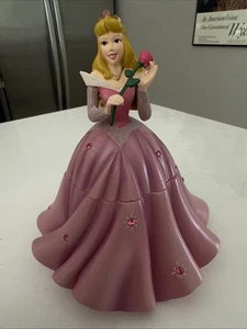 DISNEY  AURORA CERAMIC FIGURINE TRINKET JEWELRY BOX PRINCESS SLEEPING BEAUTY - Picture 1 of 14