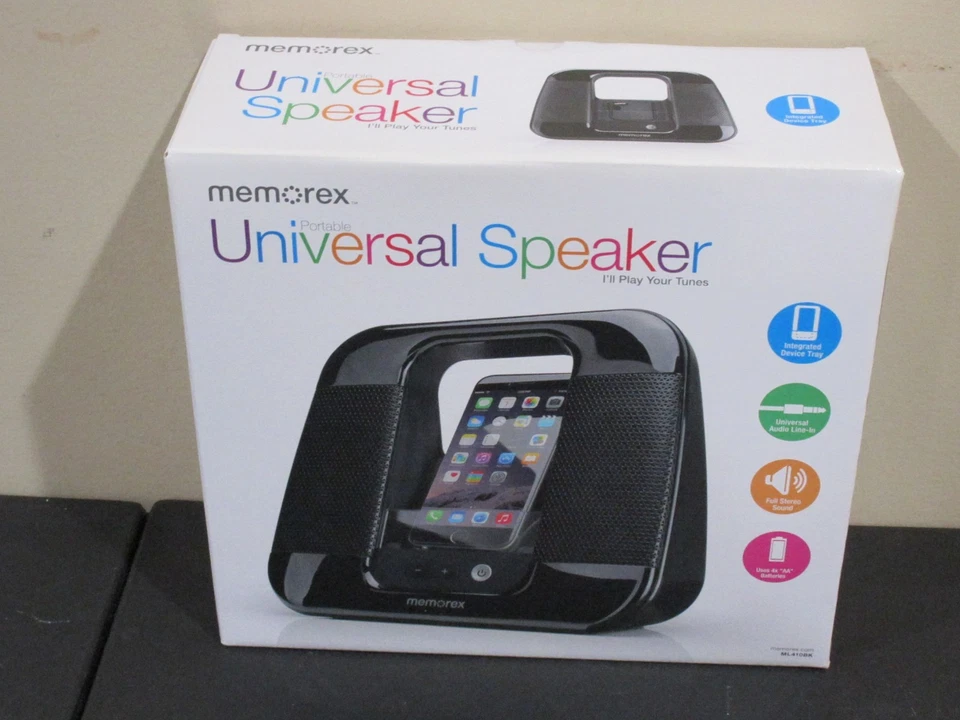 Altavoz portátil universal Memorex, reproductor de música de audio digital con conector para auriculares Foto 1 de 1