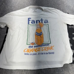 Coca-Cola Men's Polo Shirt White 3XL Cotton Polyester Fanta Print - Picture 1 of 7