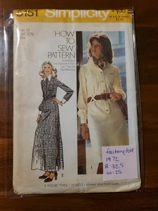 Simplicity Sewing Pattern 5151 Misses' Shirt-Dress Size 10 Vintage FF  - Picture 1 of 2