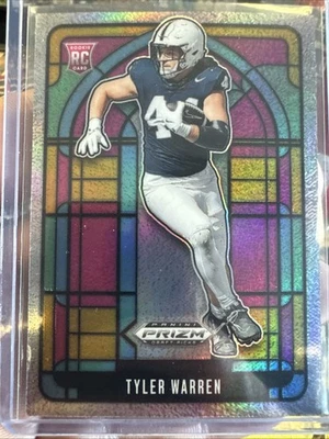 Prizm Draft Picks Tyler Warren 2025 vitral estuche éxito Penn St Colts #15 Foto 1 de 2
