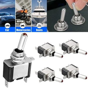 5PCS DC 12V 20A RED LED LIGHT TOGGLE ROCKER SWITCH CONTROL ON/OFF CAR BOAT ATV - Foto 1 di 7