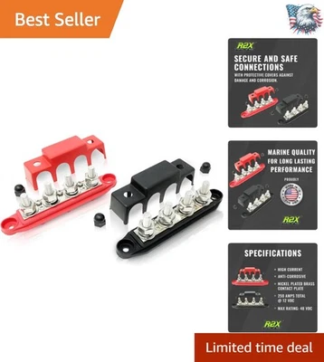 250 Amp Power Distribution Block Bus Bar Pair for Marine & Automotive Wiring - Image 1 of 4