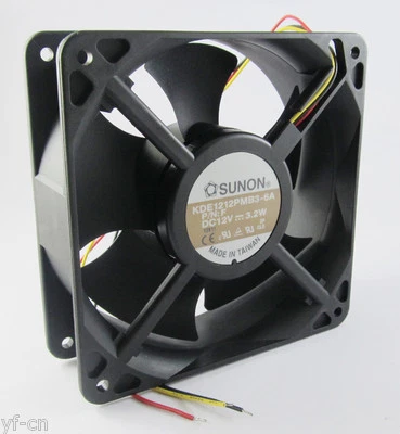 Sunon 120mmx38mm 12038 KDE1212PMB3-6A DC 12V Double Ball Bearing 3pin Case Fan - Image 1 of 4