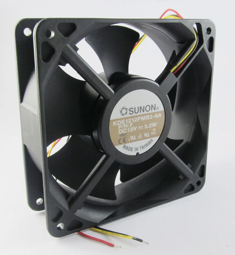 Sunon 120mmx38mm 12038 KDE1212PMB3-6A DC 12V Double Ball Bearing 3pin Case Fan - Image 1 of 4