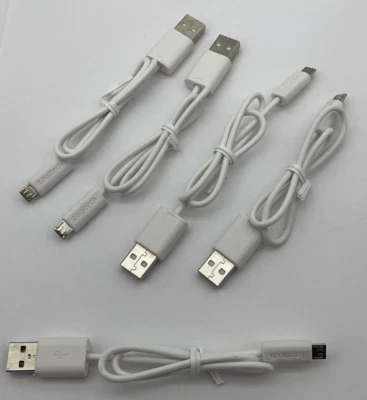 Paquete de 5 cables de carga de sincronización de datos Logitech 16" USB 2.0 A macho a Micro B macho Foto 1 de 4