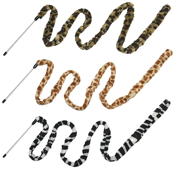Multipet Safari Wand Cat Toy 60" ~ Assorted Animal Prints - Image 1 of 1
