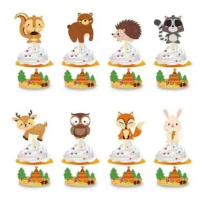 Woodland cupcake Toppers, Woodland animals cupcake Toppers Wrappers - Picture 1 of 1
