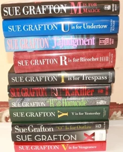 LOT OF 11 SUE GRAFTON BOOKS - H J K M O R T U V X Y HB/DJ - Picture 1 of 1