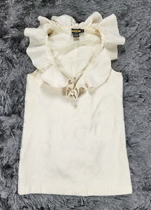Ralph Lauren Rugby Dress Women's 6 Off White Cream Wool Ruffle Neck Sleeveless - Picture 1 of 14