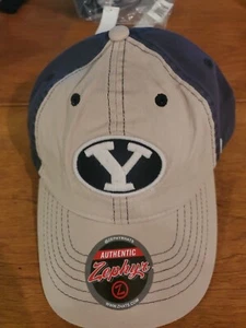 BYU Cougars Zephyr Logo NCAA Baseball Cap Hat Strapback Y Blue White - New! - Picture 1 of 3